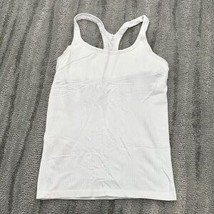 White Ribbed Women's Tank Top